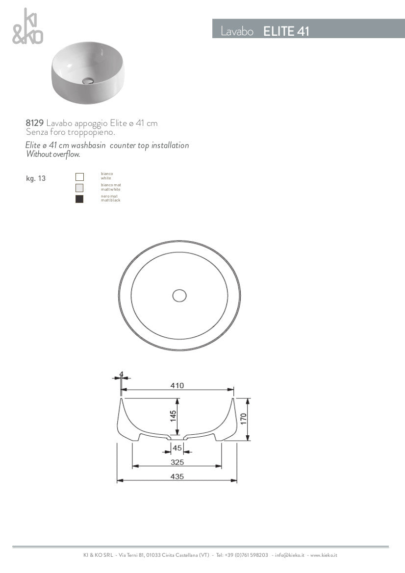 Lavabo rond Elite 41 à poser