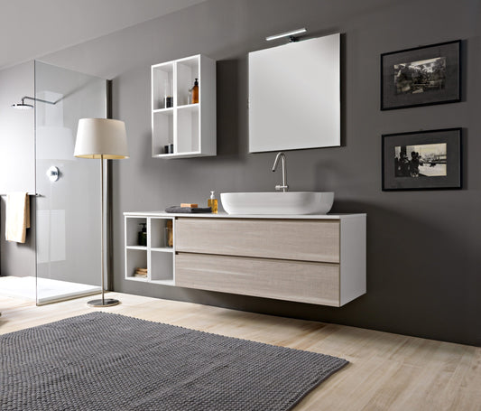 Composizione bagno Phorma 3 con mobile, pensili, specchio e lavabo