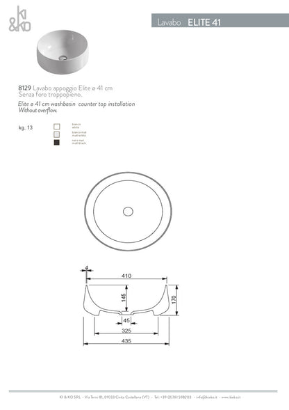 Lavabo rond Elite 41 à poser