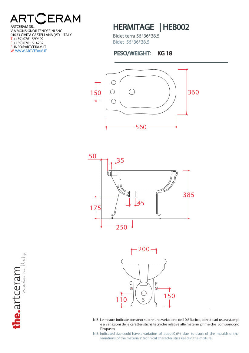 Bidet sur pied Hermitage