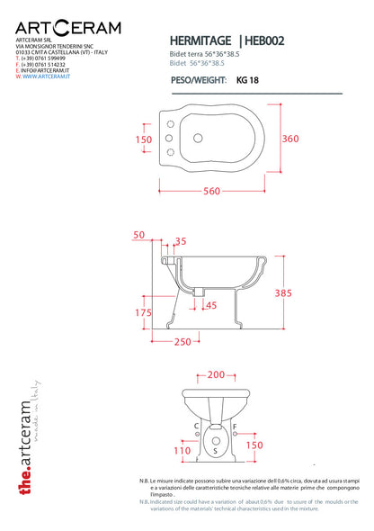 Bidet sur pied Hermitage