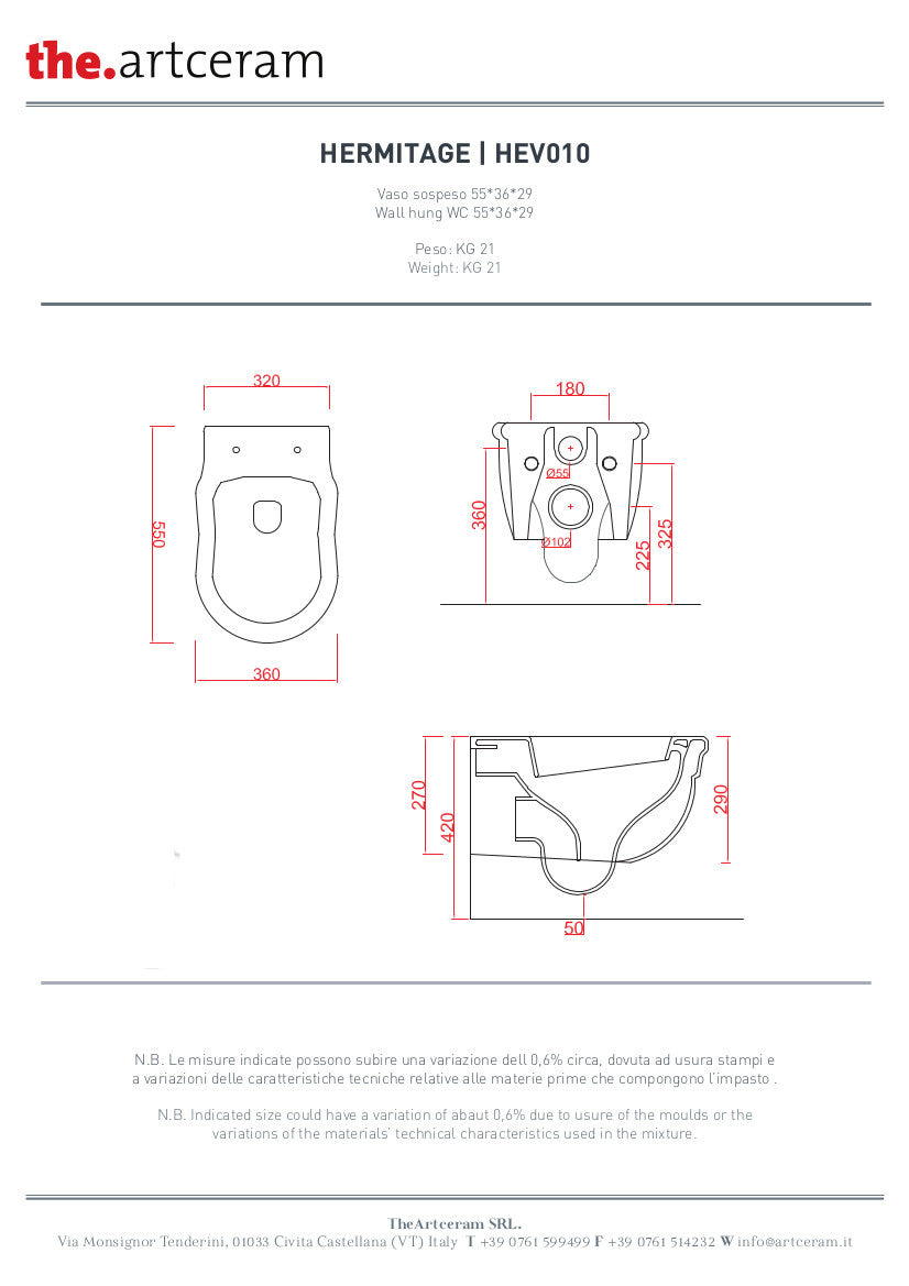 Toilettes suspendues Hermitage avec bidet