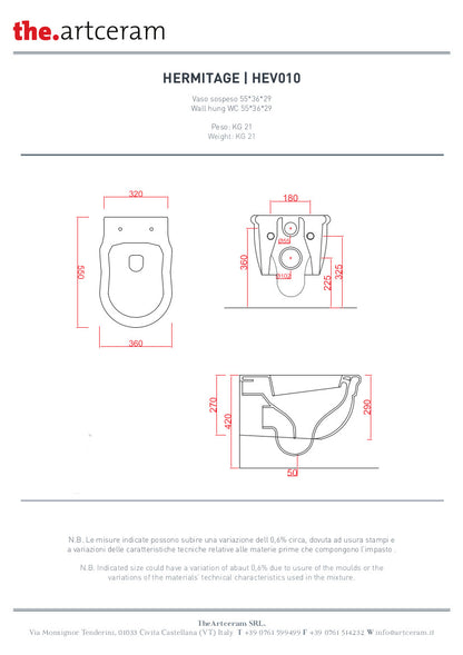 Toilettes suspendues Hermitage avec bidet