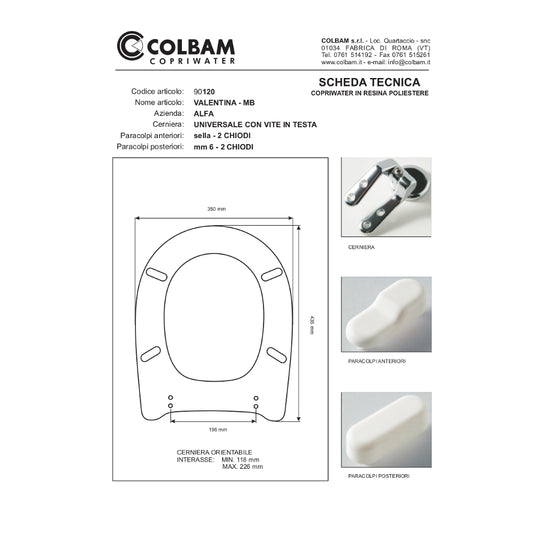 Siège de toilette compatible Valentina/Valentina MB