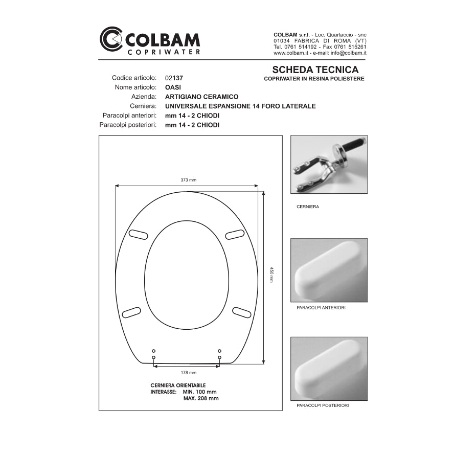 Siège de toilette compatible Oasi