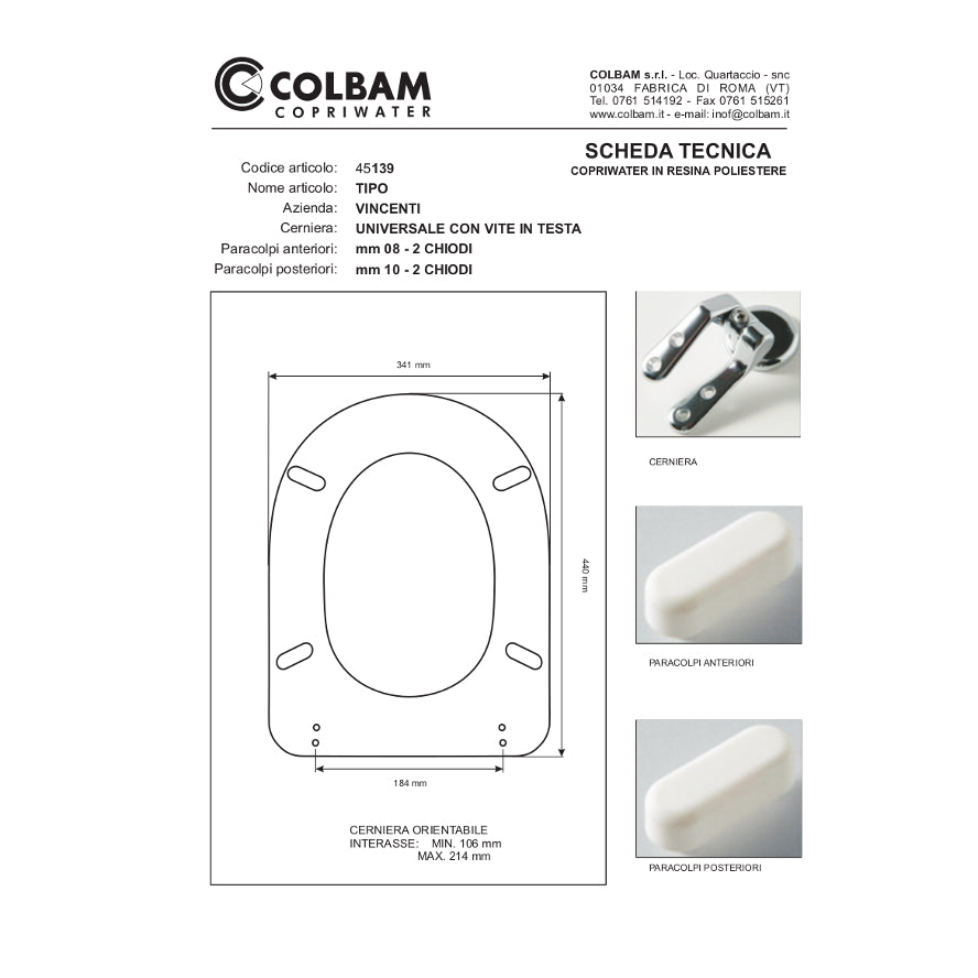 Type de siège de toilette compatible