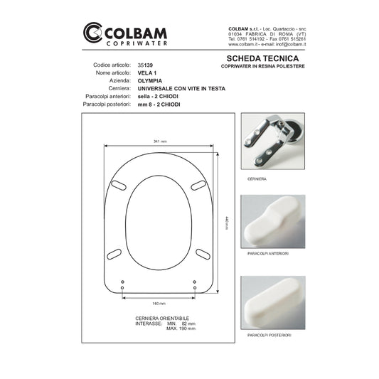 Copriwater Compatibile Vela 1/Rubino 1