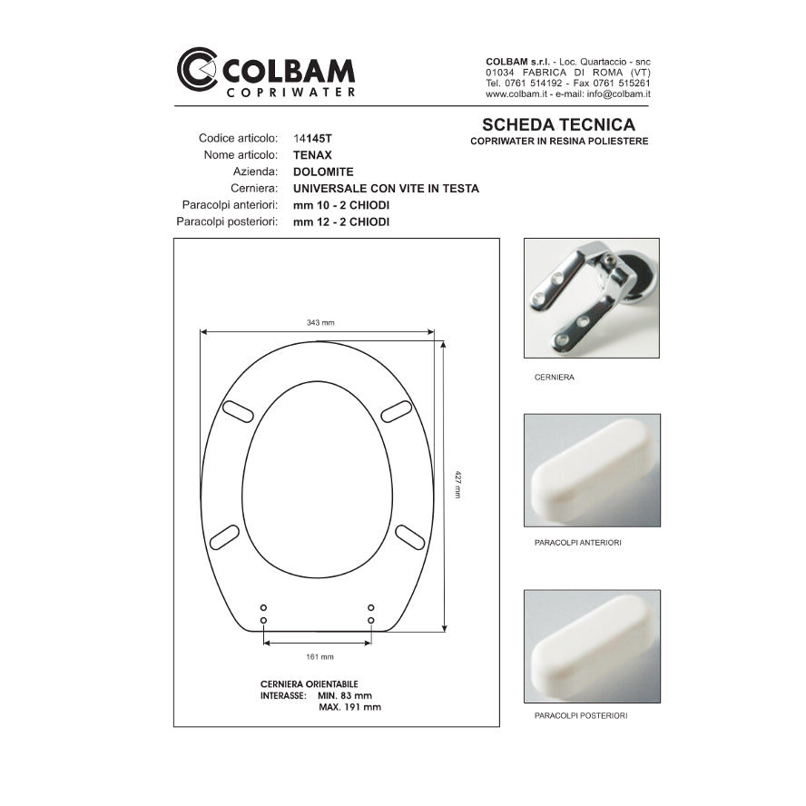 Sièges de toilette compatibles Tenax