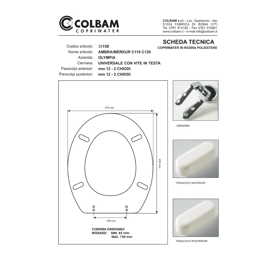 Copriwater Compatibile Ambra - Merkur