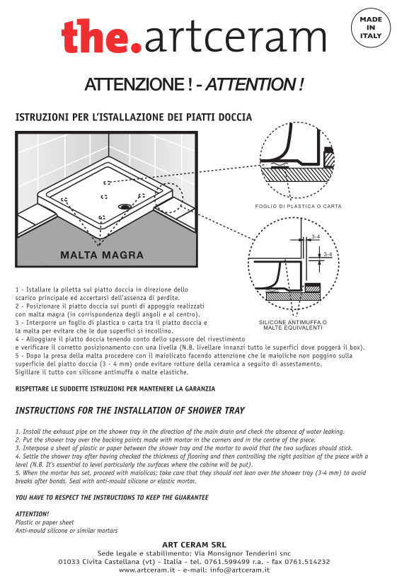 Piatto doccia 100x80 H3 Lapis