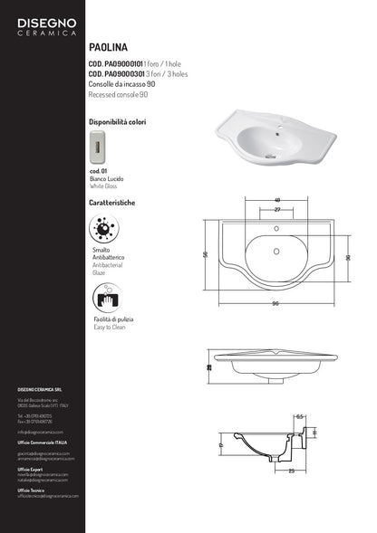 Paolina 90cm Konsolentisch