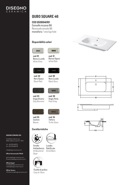 Console intégrée Qubo Square 46 cm