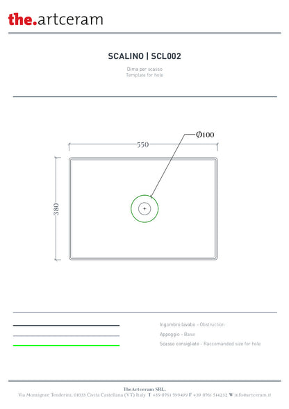 Lavabo da Appoggio Rettangolare 38x55 Scalino