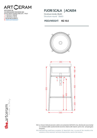 Composizione struttura e lavabo tondo cm 40 Fuori Scala