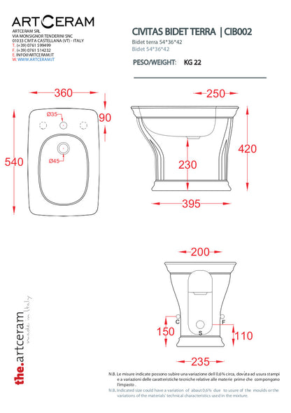 Bidet sur pied Civitas