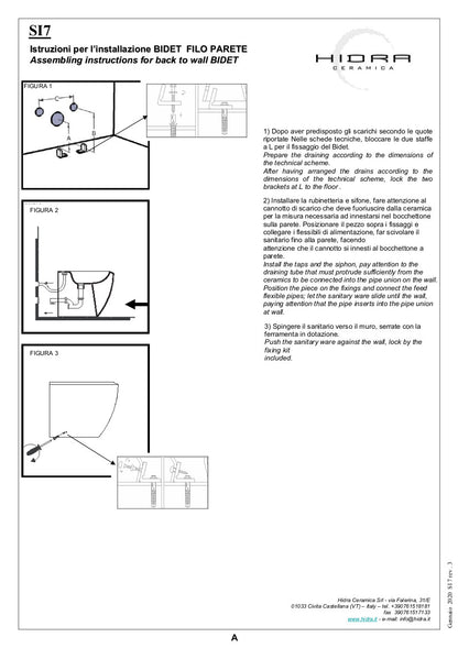 Bidet filomuro Ellade