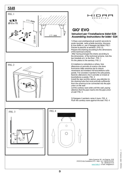 Giò Evolution Bidet sur pied