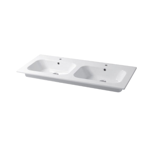 Console de vasque double encastrée Qubo Square 46 121x46 cm