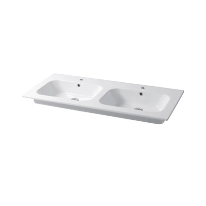 Console de vasque double encastrée Qubo Square 46 121x46 cm