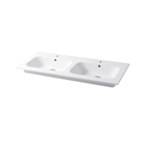 Console de vasque double encastrée Qubo Square 46 121x46 cm