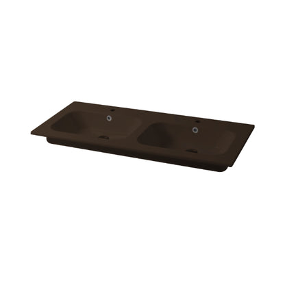 Console de vasque double encastrée Qubo Square 46 121x46 cm