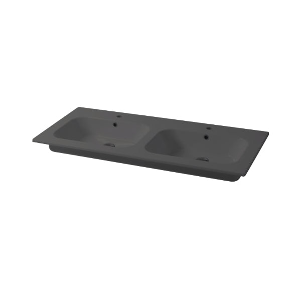 Console de vasque double encastrée Qubo Square 46 121x46 cm