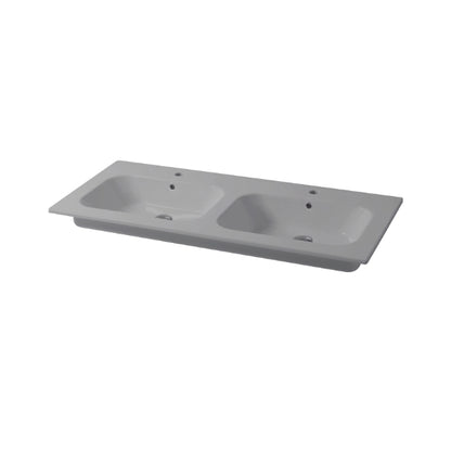 Console de vasque double encastrée Qubo Square 46 121x46 cm