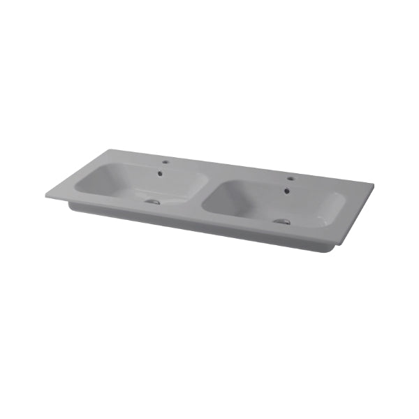 Console encastrée carrée Qubo 121 cm avec double vasque