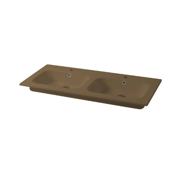Console encastrée carrée Qubo 121 cm avec double vasque