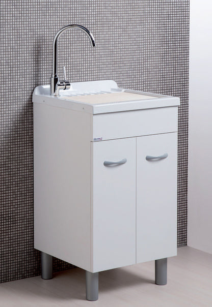 Lavatoio con mobile due ante 50x50 Sirena e vasca in ABS