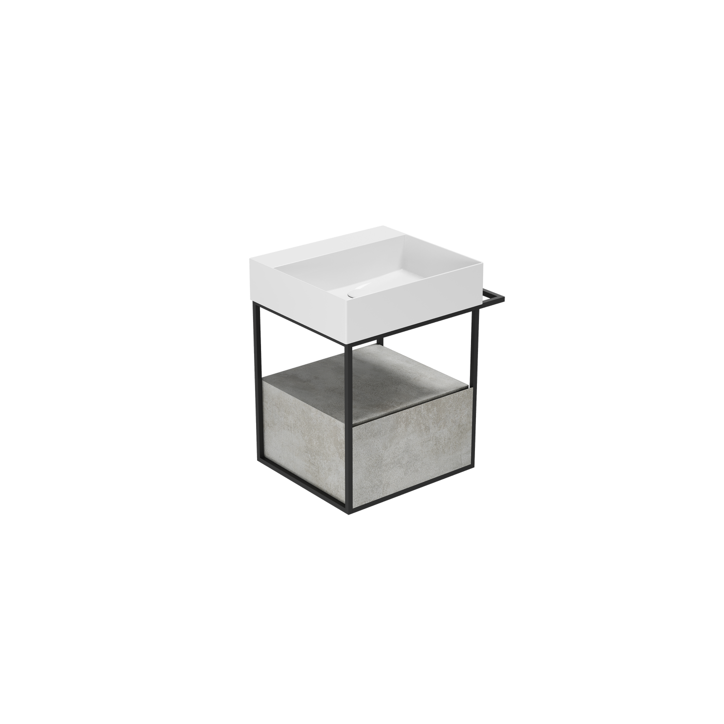 Struttura portalavabo cm 58x44,5xH52 cm con cassetto Elegance Squared
