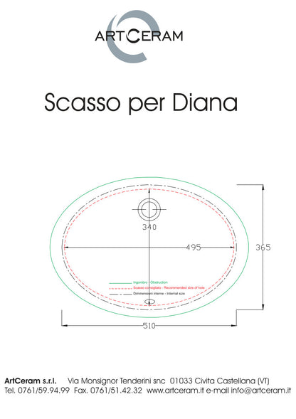 Lavabo sous plan Diana 57x40 cm