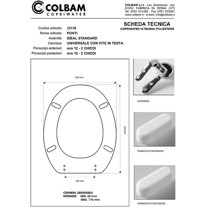 Copriwater Compatibile Ponti