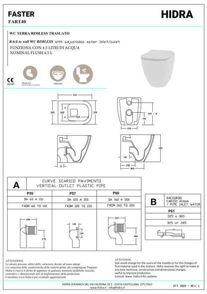 Ensemble de sanitaires sans rebord à fixation murale plus rapide