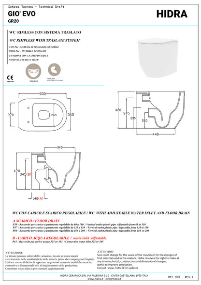 Toilettes sur pied Giò Evolution