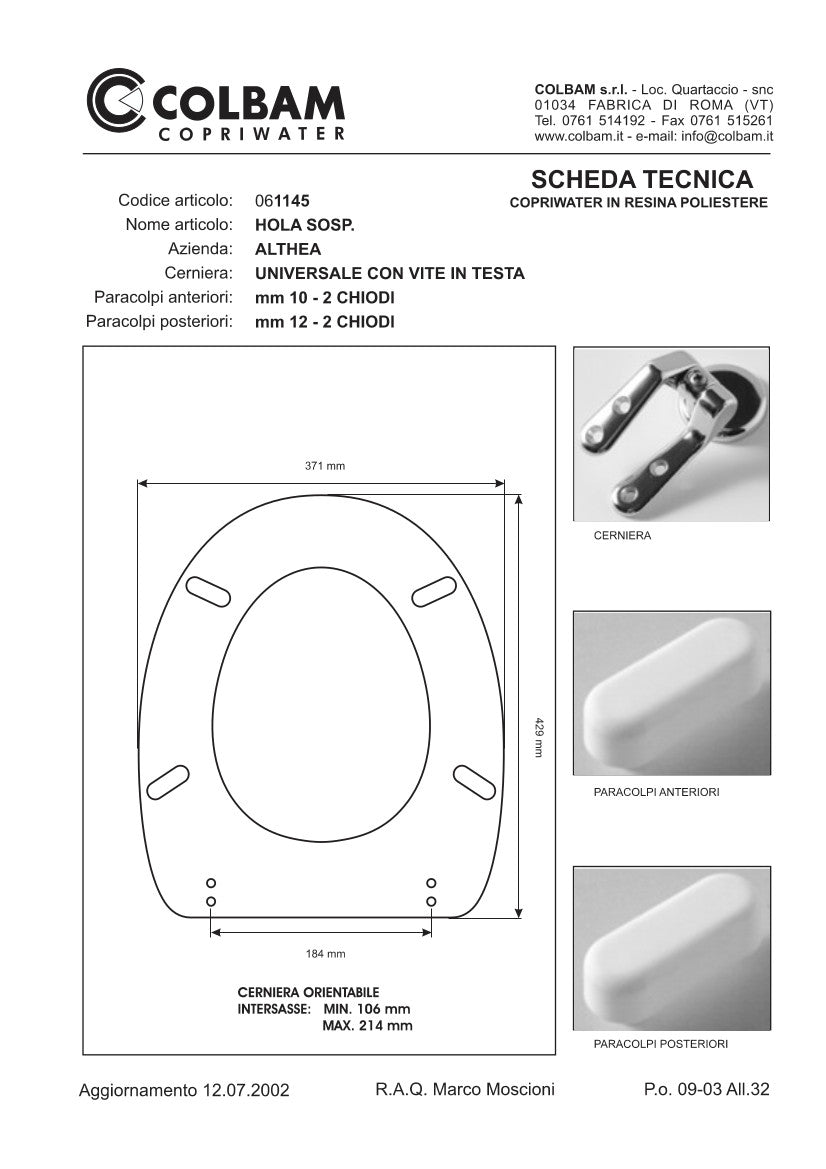Abattant de toilette mural compatible Hola