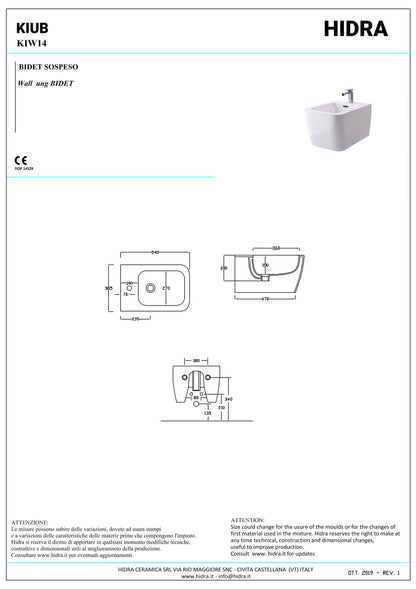 Bidet sospeso Kiub