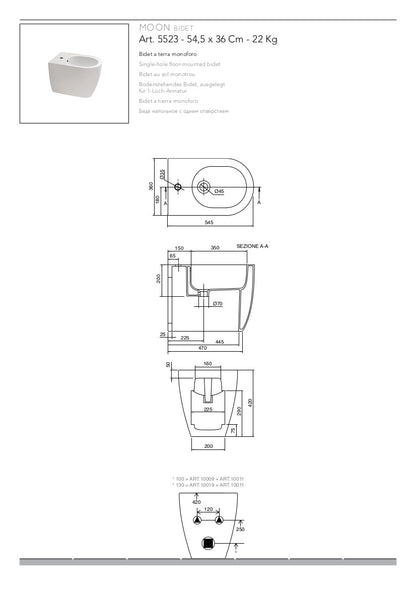Appareils sanitaires monoblocs avec réservoir Moon