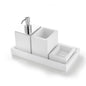 Set 4 pezzi, Bicchiere, Dispenser Sapone, Porta Saponetta, Vassoio BeMood bianco