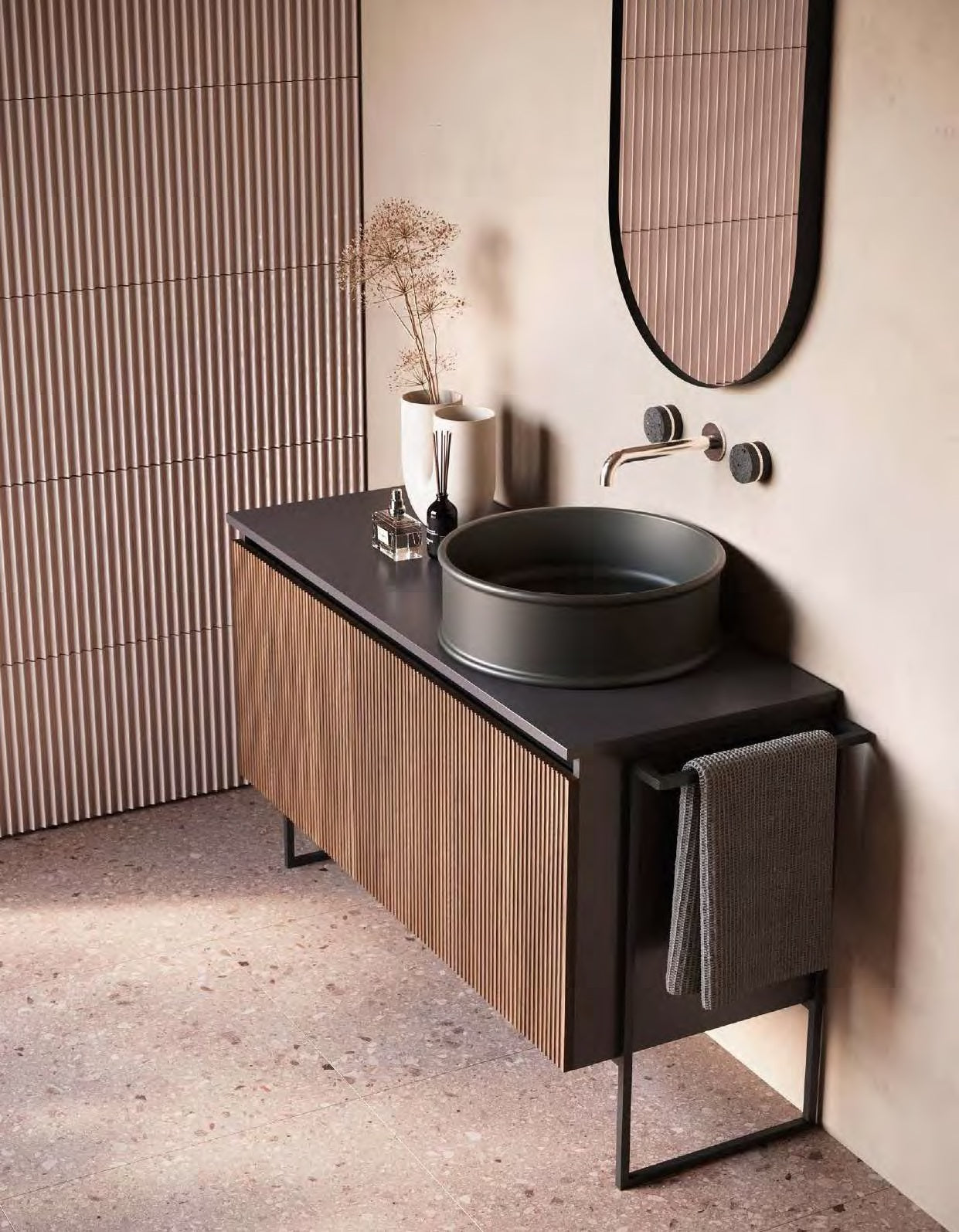 Miroir de salle de bain ovale 50x90 cm avec cadre Look Ring