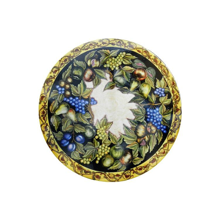 Table ronde en pierre de lave Citrons et Tournesols