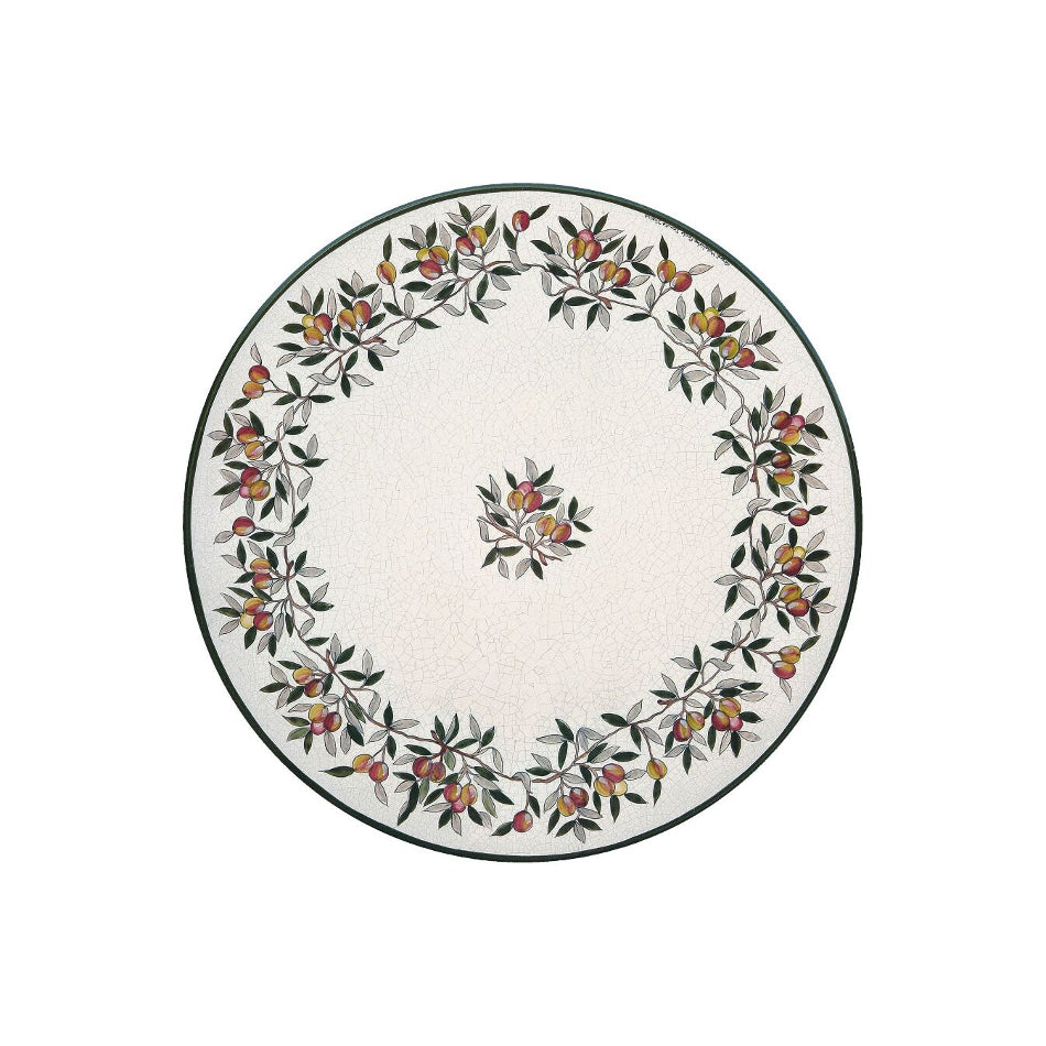 Runder Lavasteintisch „Zitronen &amp; Sonnenblumen“