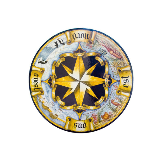 Tavolo in pietra lavica tondo Rosa Dei Venti Antico